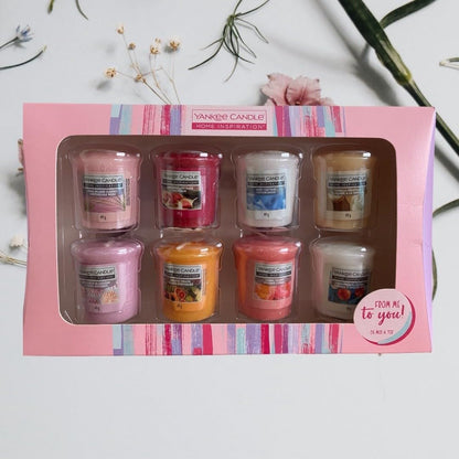 🕯️🎁 Yankee Candle - Lot de 8 Bougies - Idée Cadeau Parfaite : Noël, Saint-Valentin, Fête des Mères, Anniversaire💖🌸