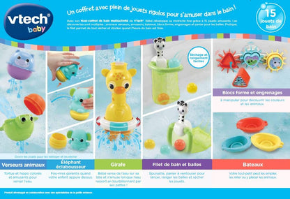 🛁 VTech - Maxi-Coffret de Bain Multi Activité - 15 Jouets de Bain 🛁