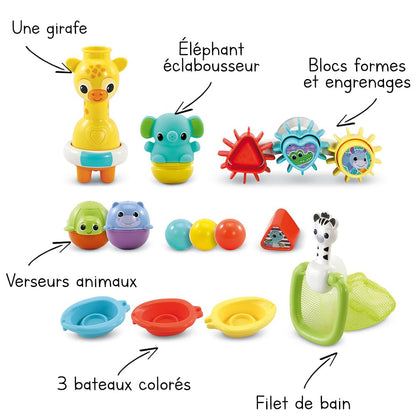 🛁 VTech - Maxi-Coffret de Bain Multi Activité - 15 Jouets de Bain 🛁