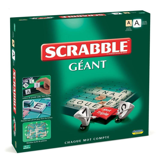 🔠🎲 Scrabble Classique Géant| Chaque Mot Compte ! Jeu de Société pour 2 à 4 Joueurs, Dès 10 Ans | À Jouer en Famille ou entre Amis 👨‍