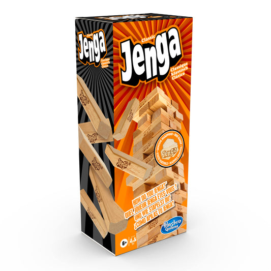 🎲 Hasbro Gaming Jenga - Jeu de Société en Bois Pour Enfants dès 6 Ans, Amusement et Adresse 🧱