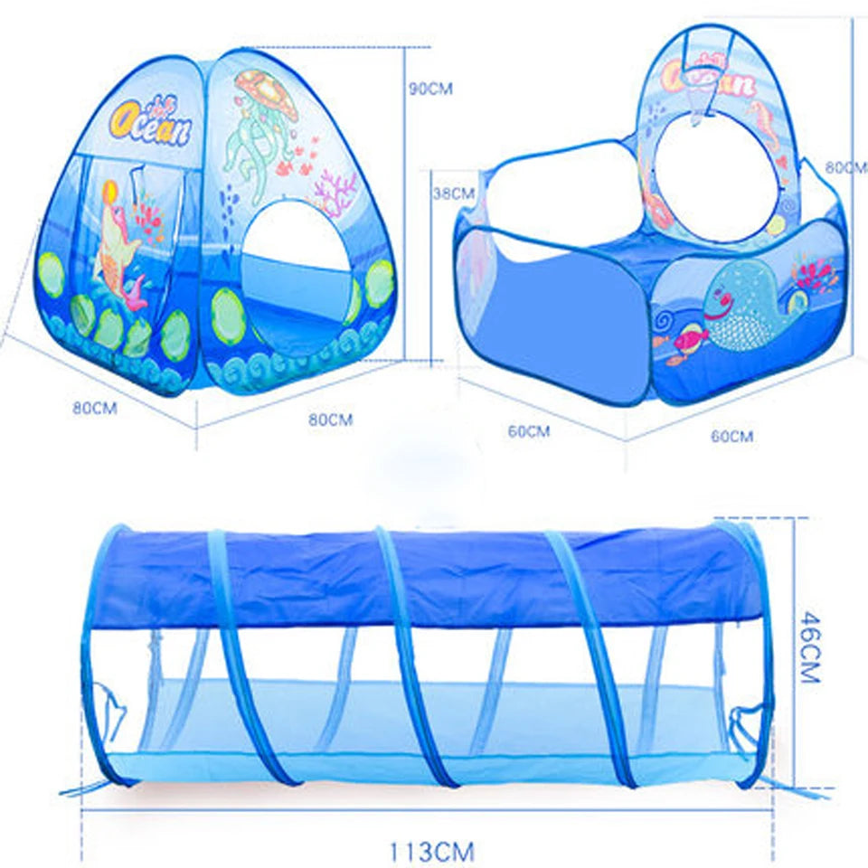 🏰 Tente pour Enfants avec Piscine à Balles : Aire de Jeu Portable avec Tunnel 🎉 – Parfait pour Décorer et Amuser !