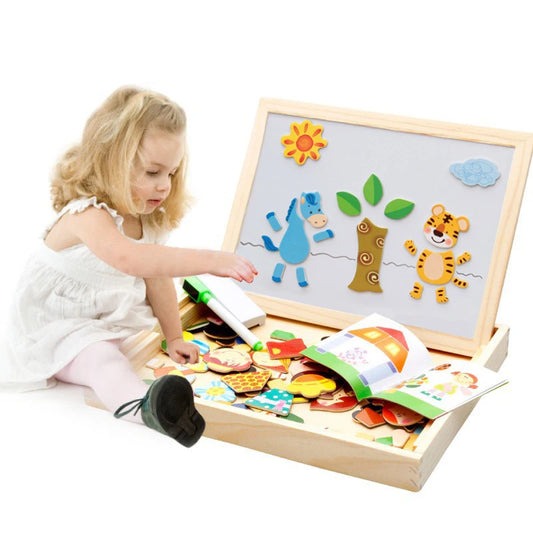 🎨Tableau Magnétique Multifonction en Bois pour Enfants - Apprentissage ✏️