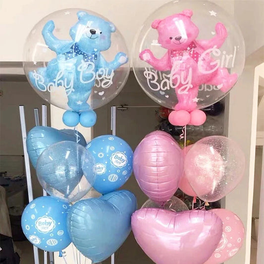 🧸  Ballon Transparent 4D avec Motif Ours – Décorations pour Baby Shower et Anniversaire 🧸