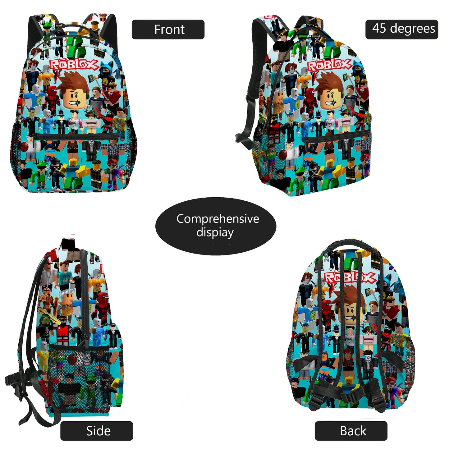 ✨ Cartable ROBLOX / 3PC Sac a dos, Sac pour Repas, Trousse🎒