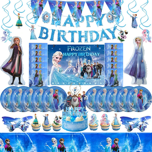 🎉 Ensemble de Décoration Anniversaire "Disney La Reine des Neiges" ❄