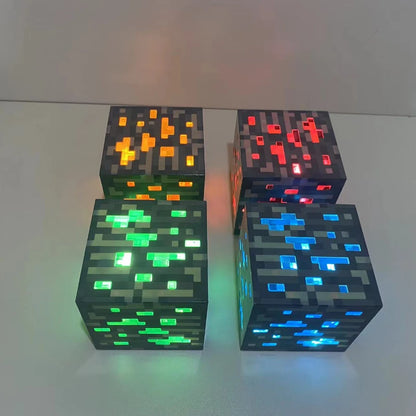 🔦🌙 Minecraft - Lampe de Chevet LED Rechargeable en Forme de Lampe de Jeu | Veilleuse Créative pour Chambre d'Enfant, Décoration de Nuit, Cadeau pour Enfants 🛏️🎮