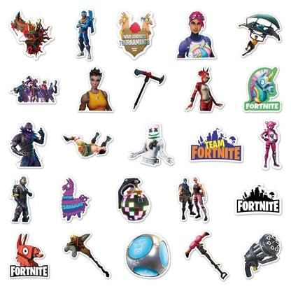 🎮 50 Stickers Fortnite - Parfaits pour Personnaliser Valises, Ordinateurs, Scooters et Plus ! 🚀