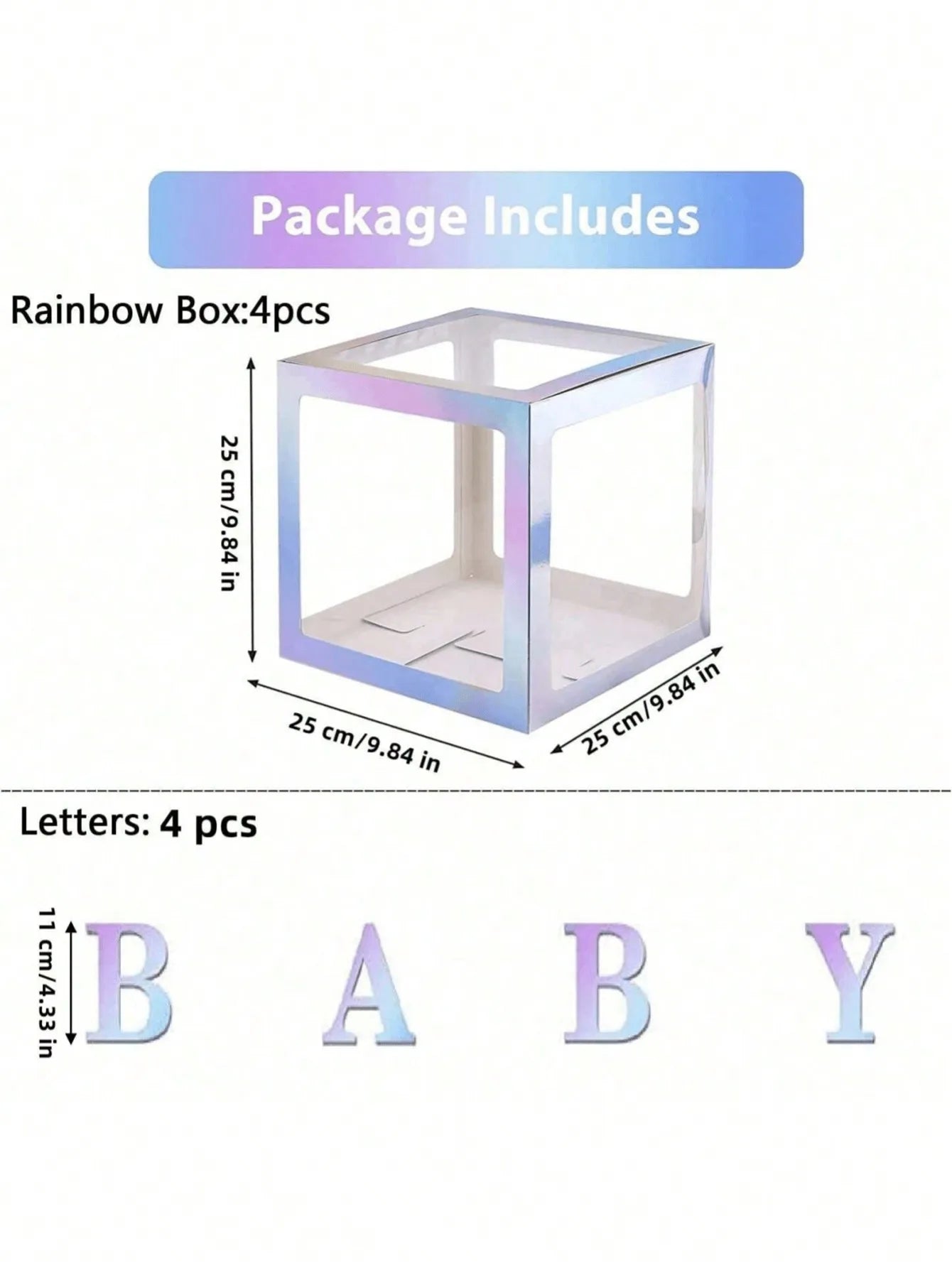 🎁 Boîtes Transparentes "BABY" – Décoration pour Baby Shower et Anniversaires 🍼