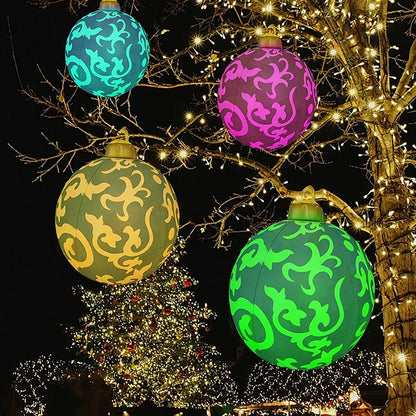 🎄 Boule gonflable de Noël à lumière LED de 60 cm – Décoration extérieure 🎉