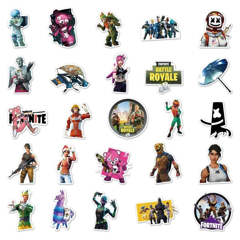 🎮 50 Stickers Fortnite - Parfaits pour Personnaliser Valises, Ordinateurs, Scooters et Plus ! 🚀