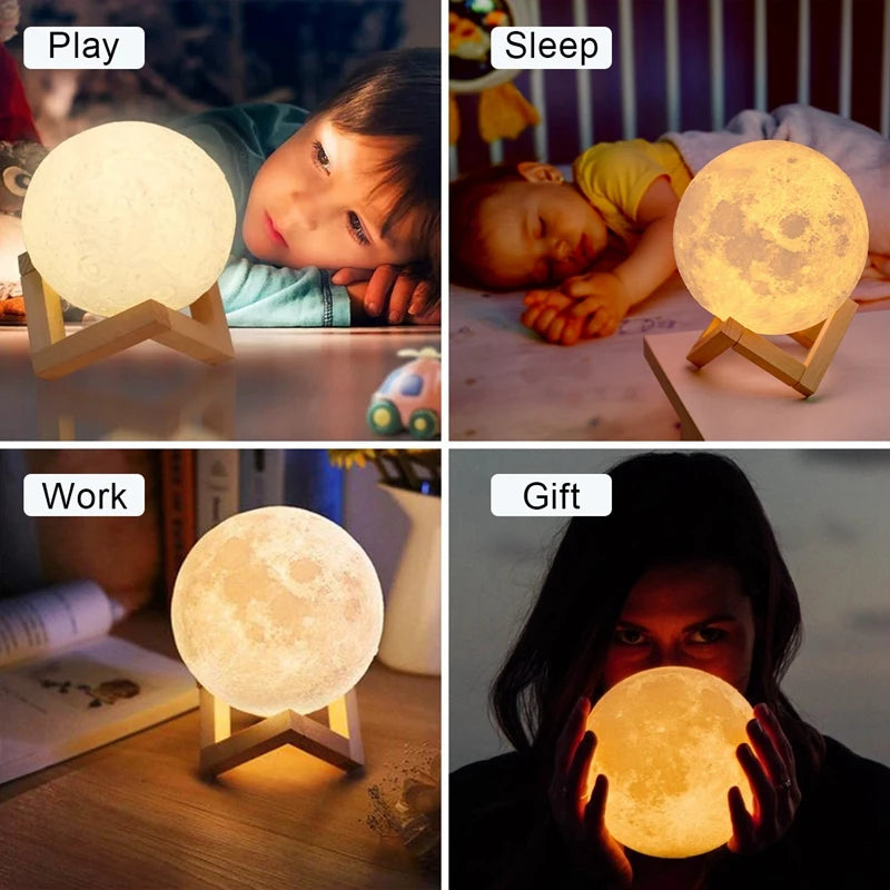 🌌 Lampe de Lecture LED Lune & Galaxie 🌙 Veilleuse Magique pour Enfants et Adultes 🎁