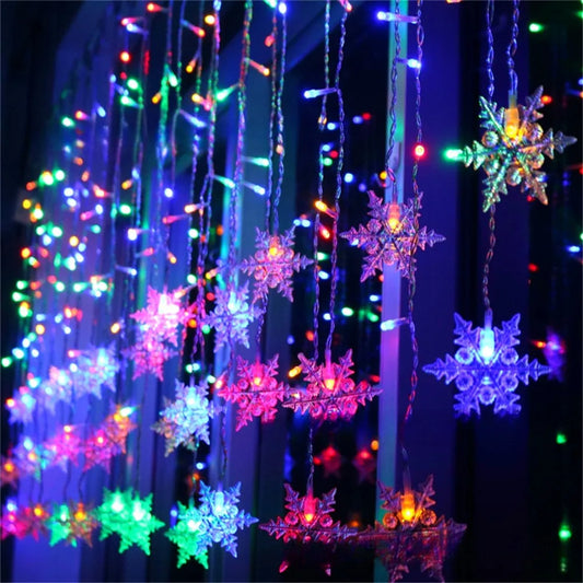 ✨ Guirlande Lumineuse LED de Noël - Flocons de Neige & Gouttes de Glace ✨