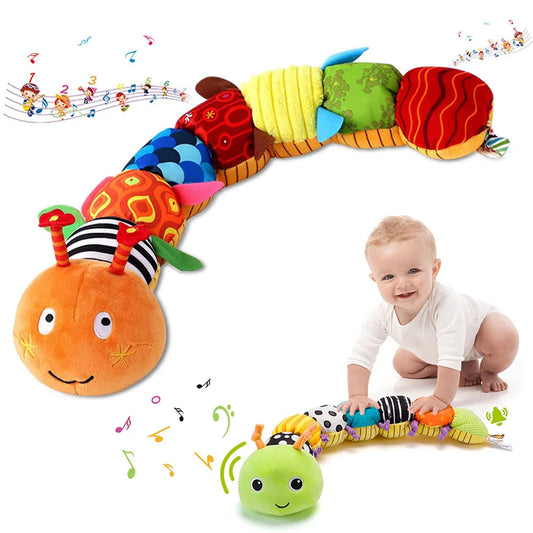 🐛 Hochet Musical Chenille en Peluche - Jouet Sensoriel Éducatif pour Bébé 🐛