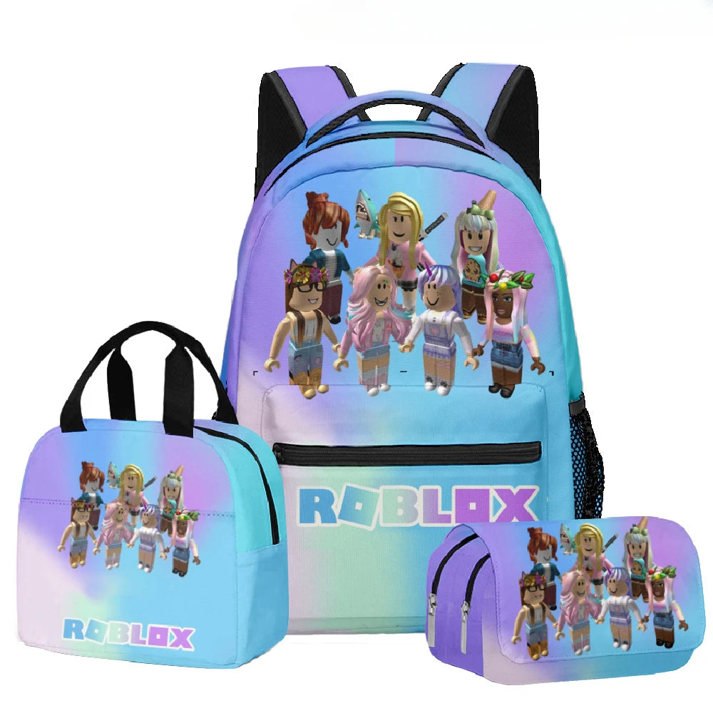 ✨ Cartable ROBLOX / 3PC Sac a dos, Sac pour Repas, Trousse🎒