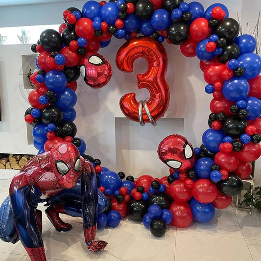 🎉Kit complet de Ballons Spiderman 3D – Décoration Anniversaire pour Enfants (Âge 1-9) 🎉