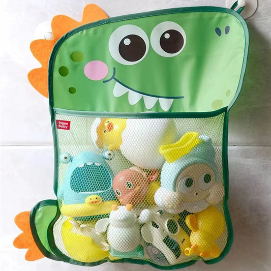 🛁 Sac de Rangement pour jouet de Bain – Canard & Dinosaure + Ventouses 🛁