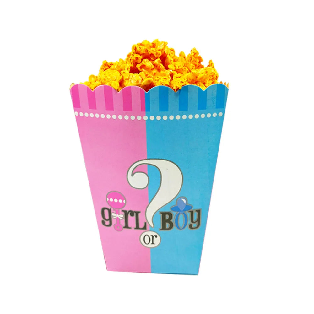 🍿 Boîtes à Popcorn Rose et Bleu Baby shower 🍿